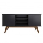 Conjunto Para Sala De Estar Rack E Buffet Preto Estilare