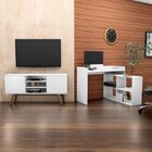 Conjunto Para Sala De Estar Rack E Escrivaninha Multiuso 4 Ni