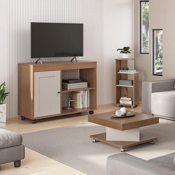 Conjunto Para Sala De Estar Sampa Com Rack Para Tv Até 47 Pol