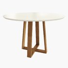 Conjunto Para Sala De Jantar 1 Mesa Tampo Vidro/mdf Redondo 4