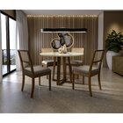 Conjunto Para Sala De Jantar 1 Mesa Tampo Vidro/mdf Redondo 4