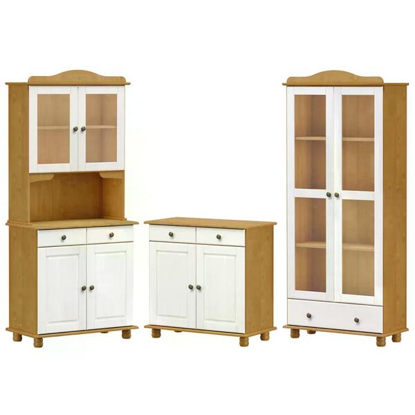 Conjunto Para Sala De Jantar 3 Peças Madeira Maciça Rubi 1 Ca