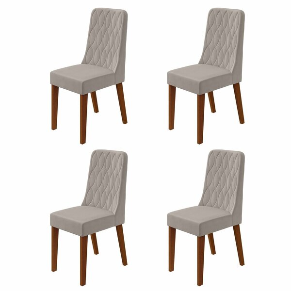 Conjunto Para Sala De Jantar 4 Cadeiras Estofadas Luar Frassi