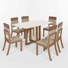 Conjunto Para Sala De Jantar 6 Cadeiras Natali Nature/caramel