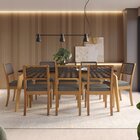 Conjunto Para Sala De Jantar 8 Lugares Madeira Maciça Com Tam