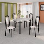 Conjunto Para Sala De Jantar Com 1 Mesa Granito E 4 Cadeiras