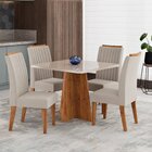 Conjunto Para Sala De Jantar Com 4 Cadeiras Absolut Mel/bege/