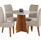 Conjunto Para Sala De Jantar Com 4 Cadeiras Absolut Mel/bege/