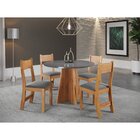 Conjunto Para Sala De Jantar Com 4 Cadeiras Athenas Mel/cinza