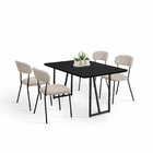 Conjunto Para Sala De Jantar Com 4 Cadeiras Betina Black / Be