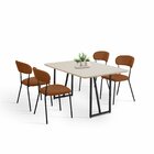 Conjunto Para Sala De Jantar Com 4 Cadeiras Betina Black / Te