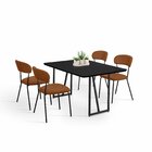 Conjunto Para Sala De Jantar Com 4 Cadeiras Betina Black / Te