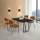 Conjunto Para Sala De Jantar Com 4 Cadeiras Betina Black / Te