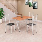 Conjunto Para Sala De Jantar Com 4 Cadeiras Dany Preto / Bran