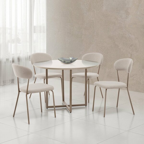 Conjunto Para Sala De Jantar Com 4 Cadeiras Ditalia Fendi / B