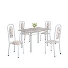 Conjunto Para Sala De Jantar Com 4 Cadeiras Lara Arabesco / B