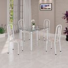 Conjunto Para Sala De Jantar Com 4 Cadeiras Lívia Bege / Bran