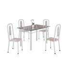 Conjunto Para Sala De Jantar Com 4 Cadeiras Lívia Bege / Bran