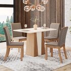 Conjunto Para Sala De Jantar Com 4 Cadeiras Orus Nature/off W
