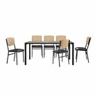 Conjunto Para Sala De Jantar Com 6 Cadeiras Confort Preto Fos