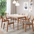 Conjunto Para Sala De Jantar Com 6 Cadeiras Ficus Off White /