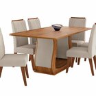 Conjunto Para Sala De Jantar Com 6 Cadeiras Pinole Mel/bege