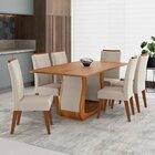 Conjunto Para Sala De Jantar Com 6 Cadeiras Pinole Mel/bege
