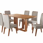 Conjunto Para Sala De Jantar Com 6 Cadeiras Riviera Mel/bege