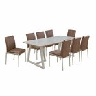 Conjunto Para Sala De Jantar Com 8 Cadeiras Atenas Champanhe