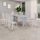 Conjunto Para Sala De Jantar Com 8 Cadeiras Lara Bege / Branco