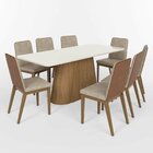Conjunto Para Sala De Jantar Com 8 Cadeiras Olívia Nature/off
