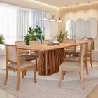 Conjunto Para Sala De Jantar Com 8 Cadeiras Pitanga Cinamomo/