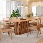 Conjunto Para Sala De Jantar Com 8 Cadeiras Pitanga Cinamomo/