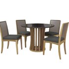 Conjunto Para Sala De Jantar Com Mesa Lia E 4 Cadeiras Grafite