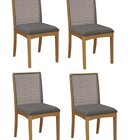 Conjunto Para Sala De Jantar Com Mesa Lia E 4 Cadeiras Grafite