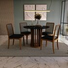 Conjunto Para Sala De Jantar Com Mesa Lia E 4 Cadeiras Grafite