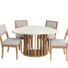 Conjunto Para Sala De Jantar Com Mesa Maia E 4 Cadeiras Bege/