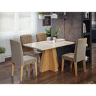 Conjunto Para Sala De Jantar Mesa 130cm Maite 4 Cadeiras Nico