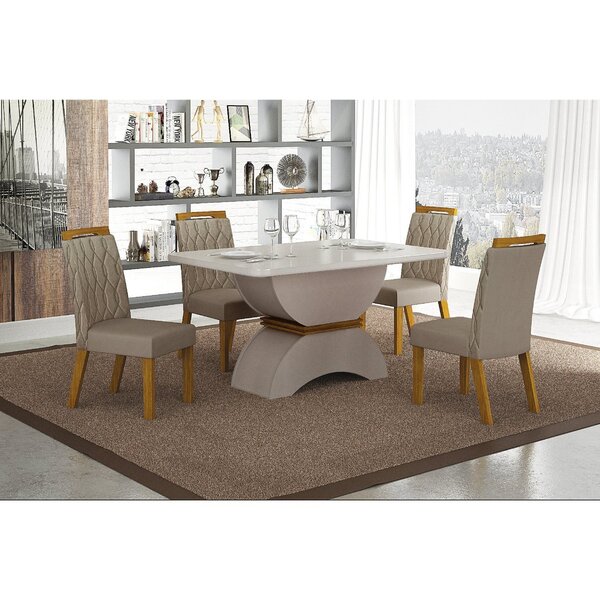 Conjunto Para Sala De Jantar Mesa 6 Cadeiras Atenas Leifer Fr