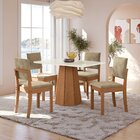 Conjunto Para Sala De Jantar Mesa Com 4 Cadeiras Jade Canela/