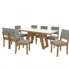 Conjunto Para Sala De Jantar Mesa Com 8 Cadeiras Cinara Canel