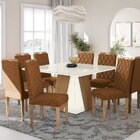 Conjunto Para Sala De Jantar Mesa Com 8 Cadeiras Dalia Euca/t