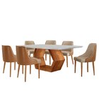 Conjunto Para Sala De Jantar Mesa Sarah Em Madeira Tampo 180c