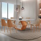 Conjunto Para Sala De Jantar Mesa Sarah Em Madeira Tampo 180c