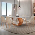 Conjunto Para Sala De Jantar Mesa Sarah Em Madeira Tampo 180c