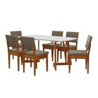Conjunto Para Sala De Jantar Tampo Oval 170cm Com 6 Cadeiras