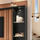 Conjunto Para Sala Nature / Preto Estante Home P/ Tv Até 60"