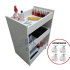 Conjunto Para Salão Mesa Carrinho E 2 Prateleiras Moderno Exp