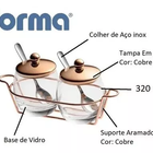 Conjunto Para Servir Geleia Dois Potes E Suporte Cobre Forma