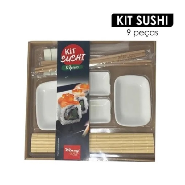 Conjunto Para Sushi Com 2 Pares De Hashi Palito + Enrolador E